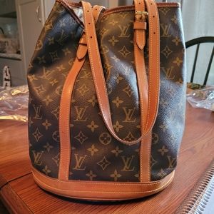 LV LG Leather Bucket Bag